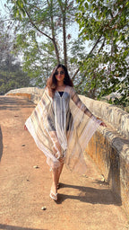 Noroke Silk Fabric Striped Silk Beachwear Cover Up | Grocsy