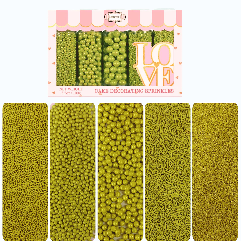 Confect Sprinkles for Cakes & Cupcakes Decoration | USP-13(Lime Green) | Grocsy
