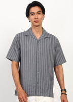 Fabmade Graphite Stripe Short-Sleeve Shirt | Grocsy