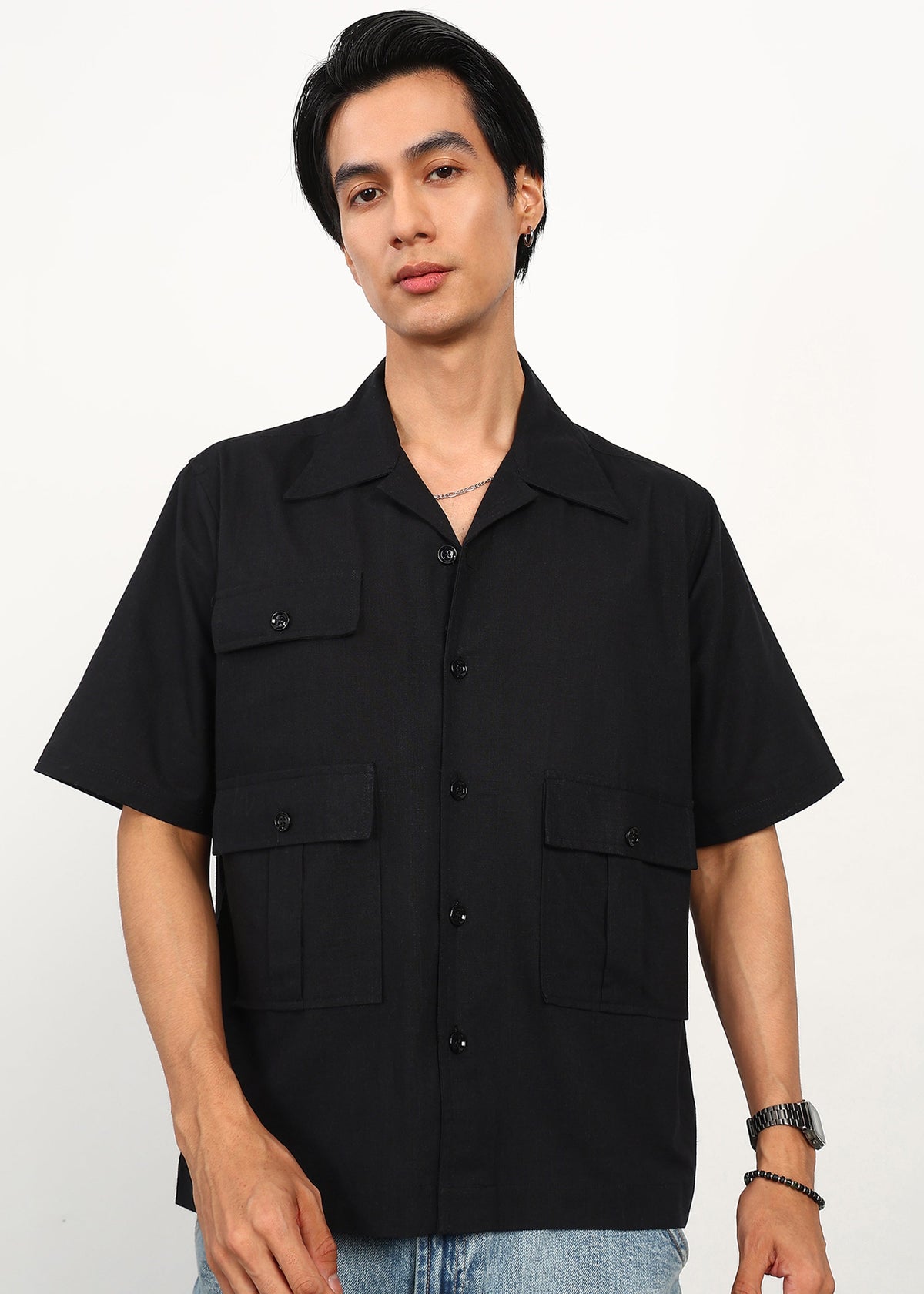 Fabmade 3 Pocket Black Shirt | Grocsy