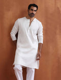 trueBrowns Men's Ivory Sequin Chanderi Kurta | Grocsy