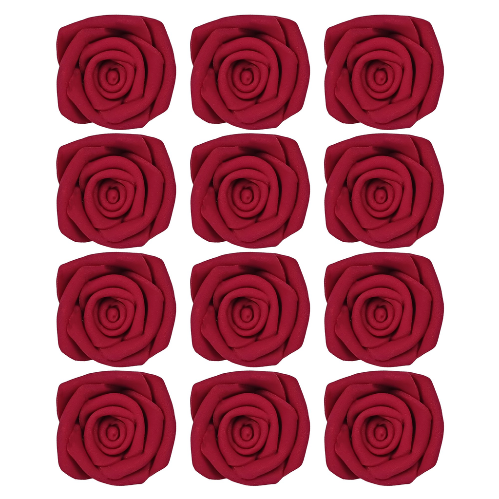 Confect Rich Deep Burgundy Rose | Edible Sugar Roses Topper | Grocsy
