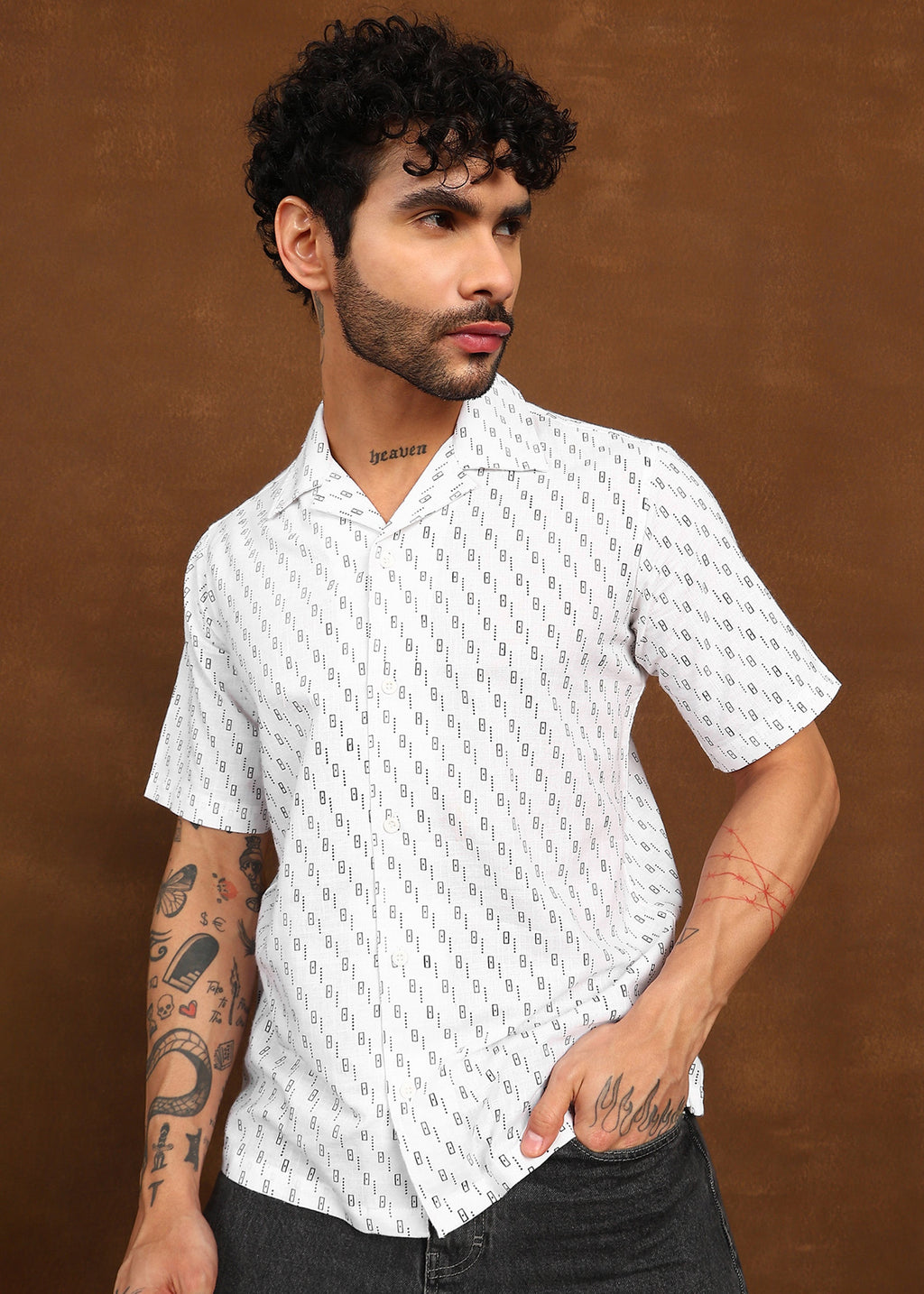 Fabmade Urban Dot Linen Shirt | Grocsy