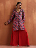 trueBrowns Pink Print Sharara Set | Grocsy