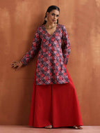 trueBrowns Pink Print Sharara Set | Grocsy