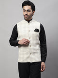 Even Apparels Men's Cream Pure Wool Nehru Jacket | Grocsy