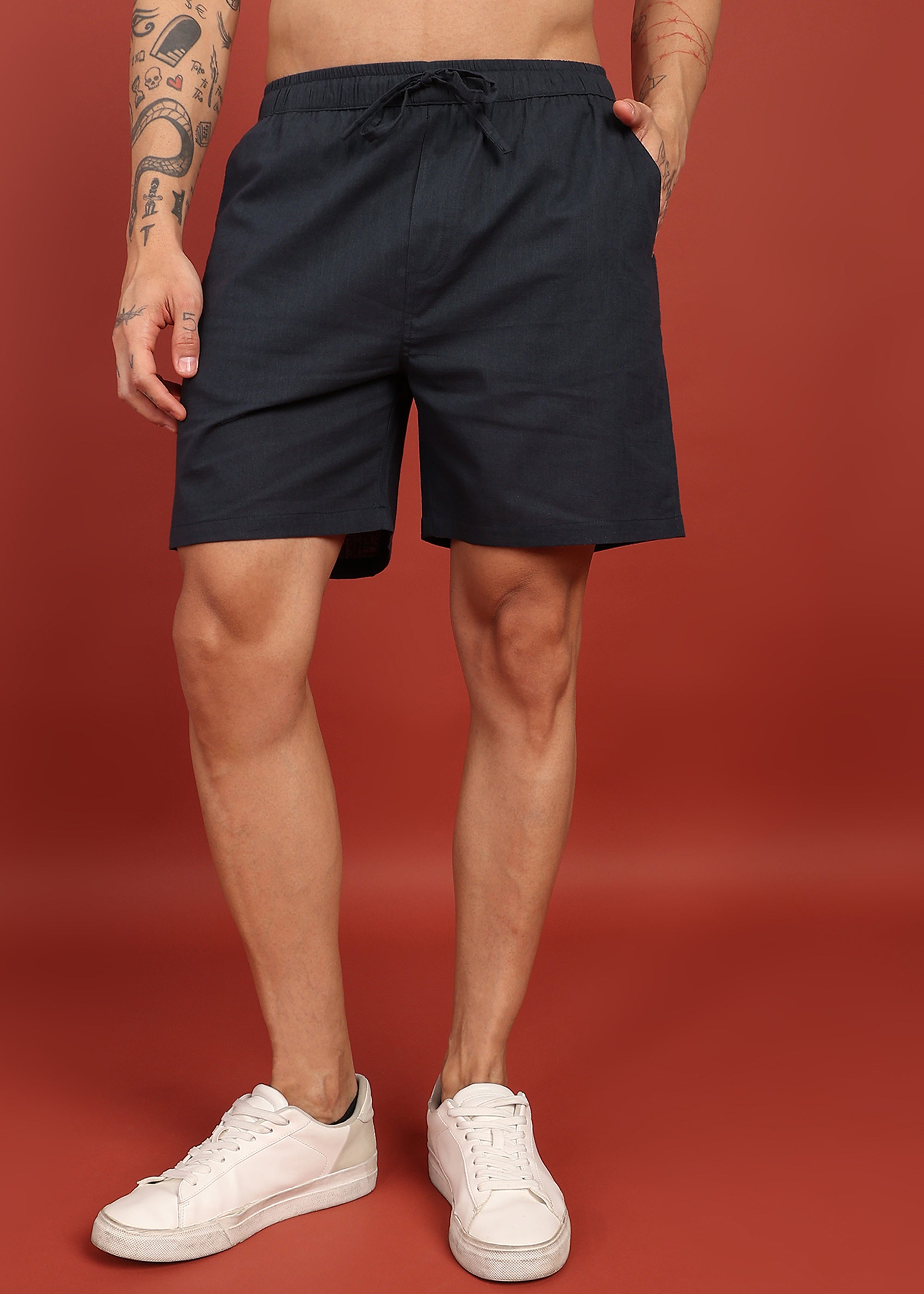 Fabmade Midnight Black Tailored Shorts | Grocsy
