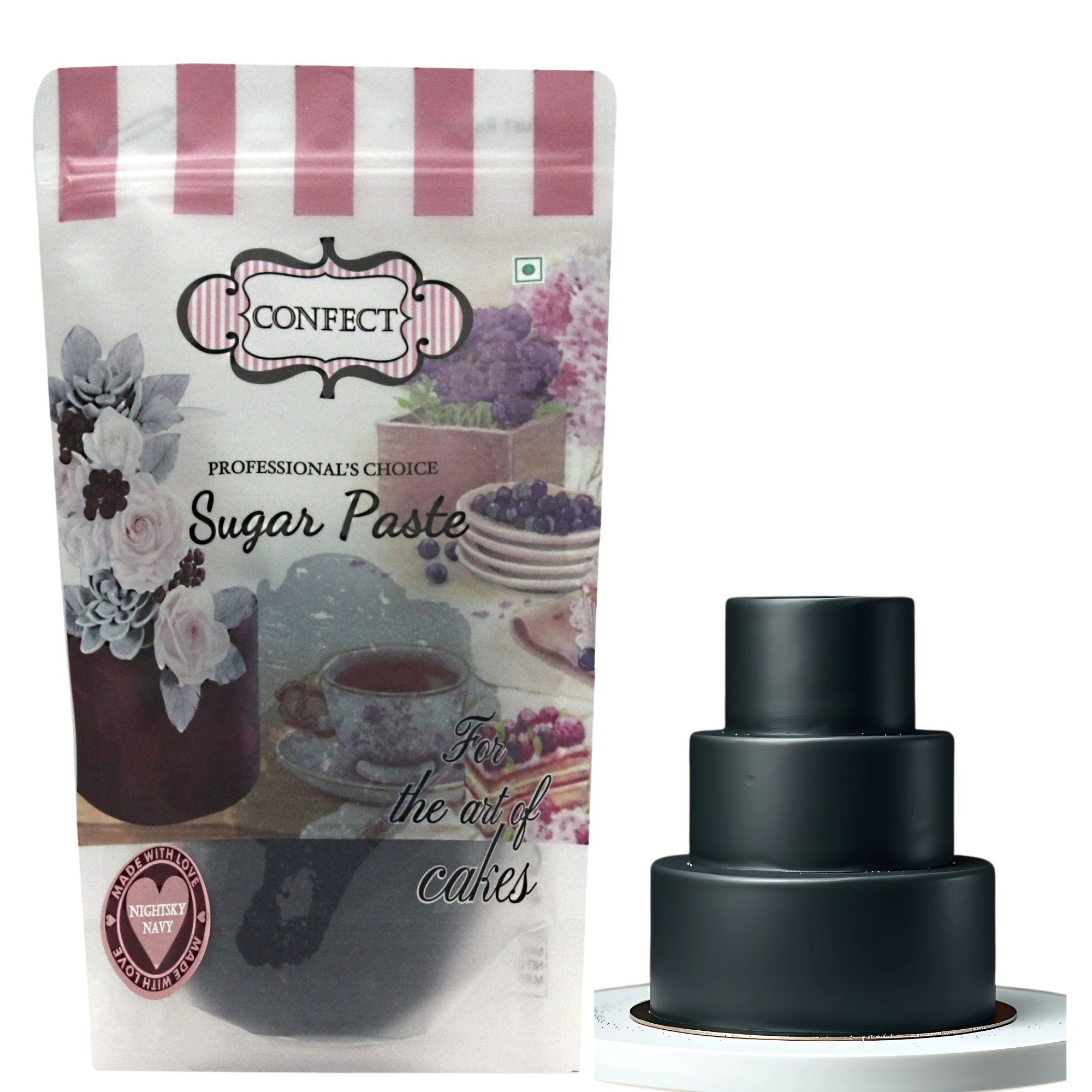 Confect Black Fondant | Edible Sugarpaste | Grocsy