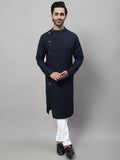 Even Apparels Blue Sherwani Kurta With Asymetrical Cut | Grocsy