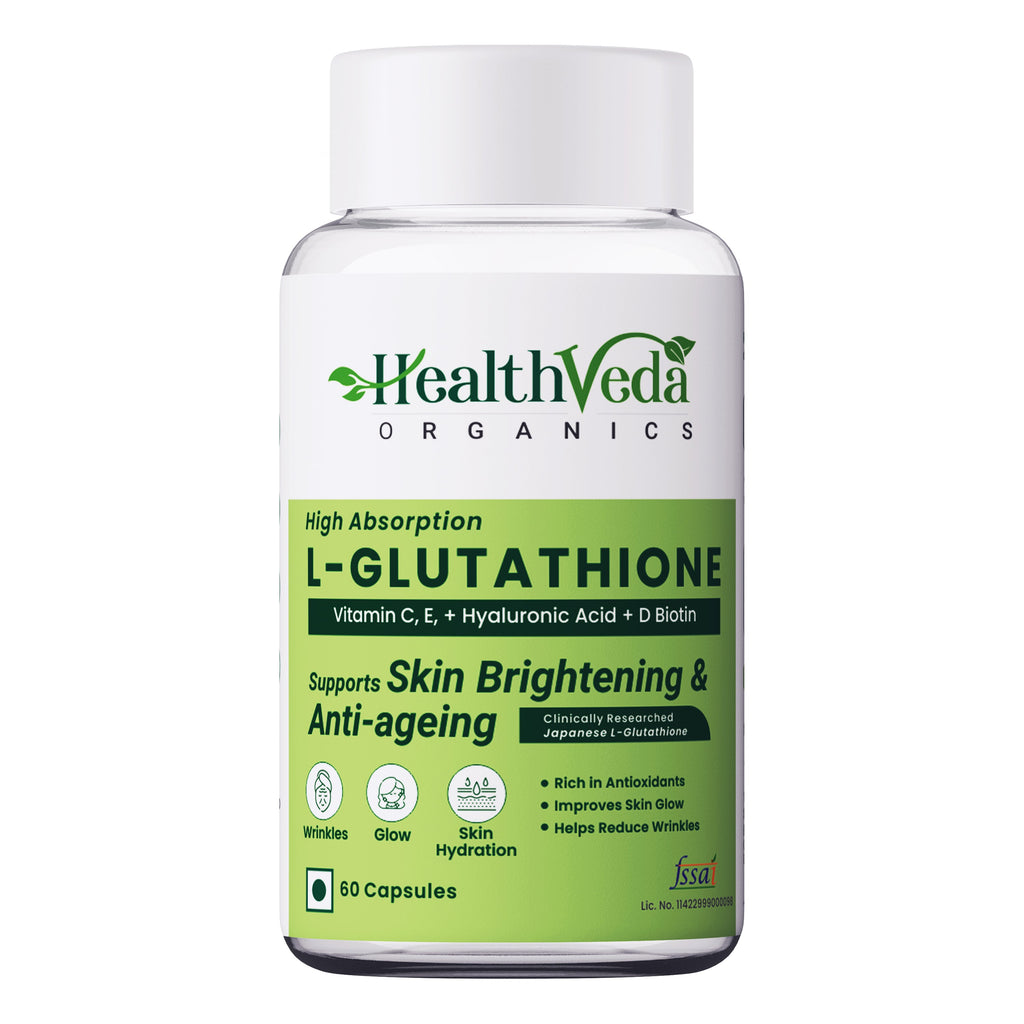 Health Veda Organics L-Glutathione Capsules | Grocsy