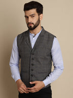 Even Apparels Men's Grey Waistcoat with Notched Lapel | Grocsy