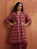 trueBrowns Beige Mandala Print Kurta Co-ord Set | Grocsy