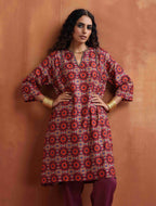 trueBrowns Beige Mandala Print Kurta Co-ord Set | Grocsy