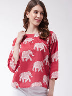 InWeave Red Elephant Top | Grocsy