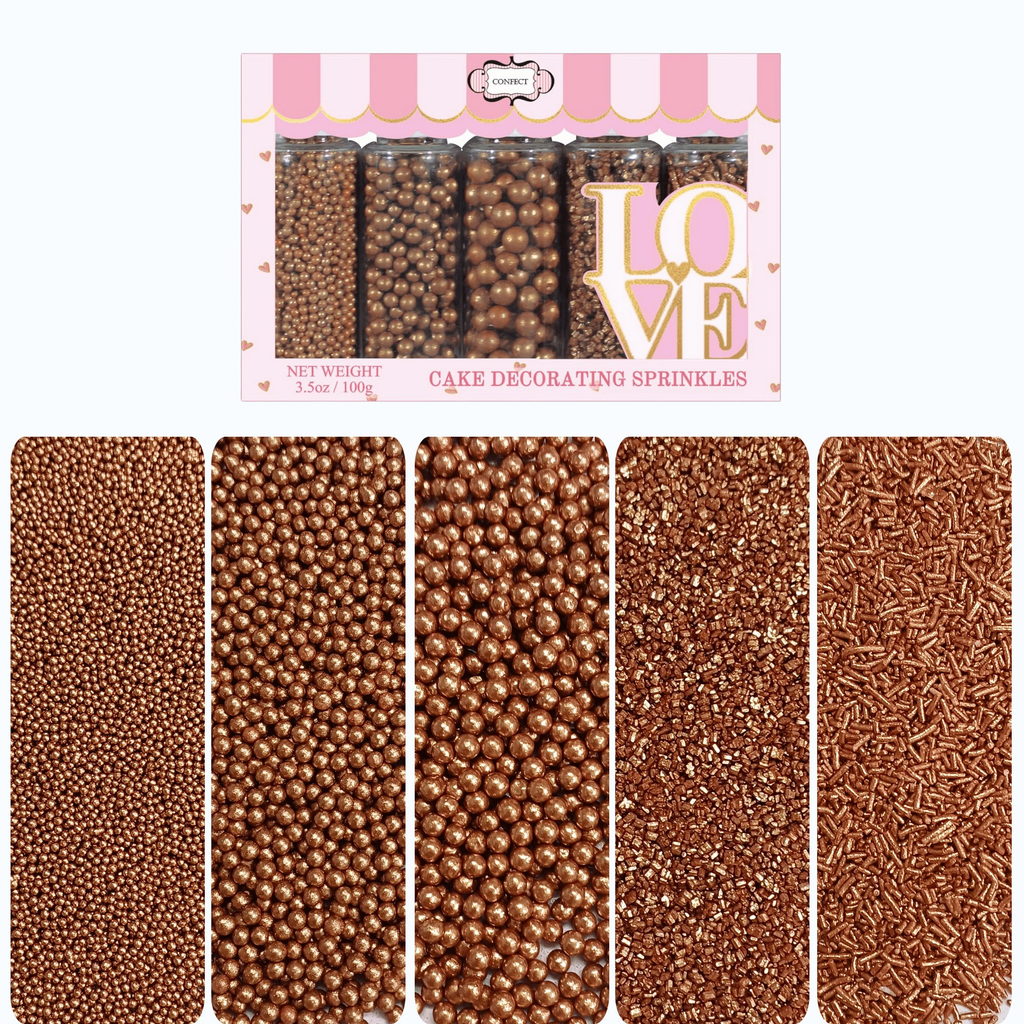 Confect Sprinkles for Cakes & Cupcakes Decoration | USP-21(Bronze) | Grocsy