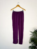 trueBrowns Purple Crinkle Pant | Grocsy