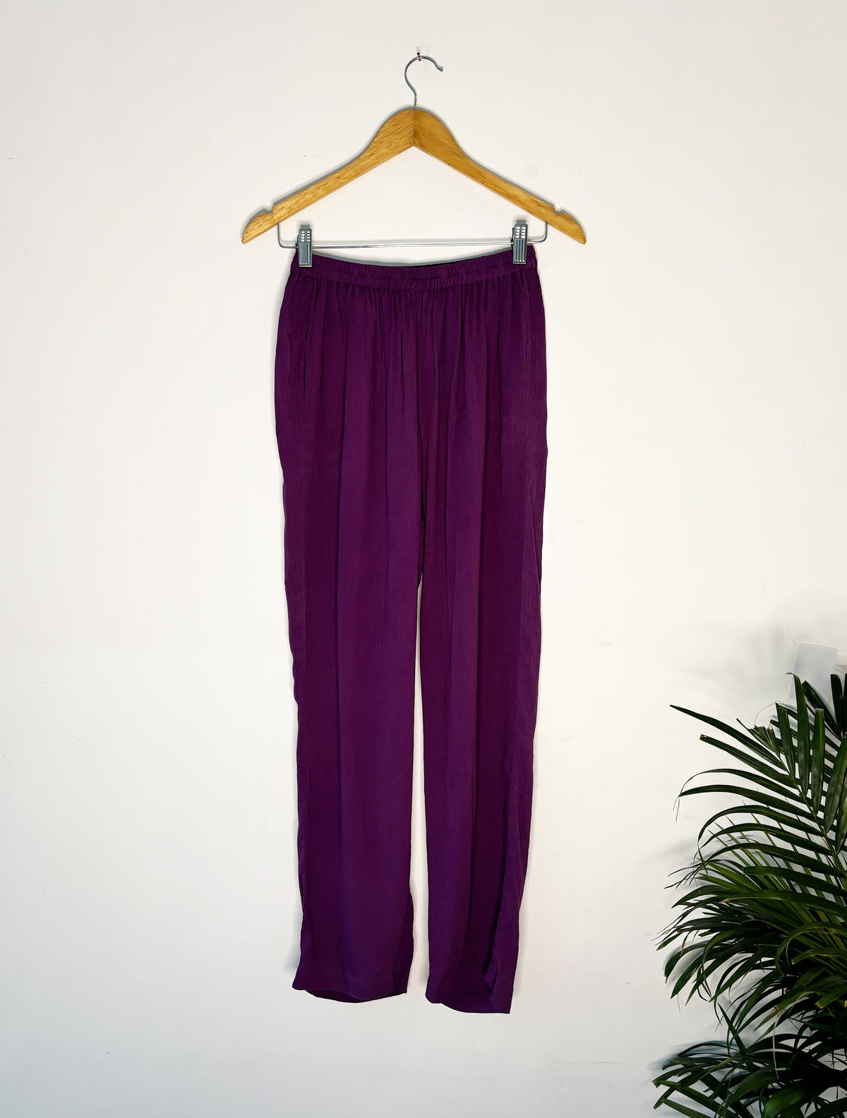 trueBrowns Purple Crinkle Pant | Grocsy