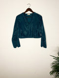 trueBrowns Blue Velvet Blouse | Grocsy