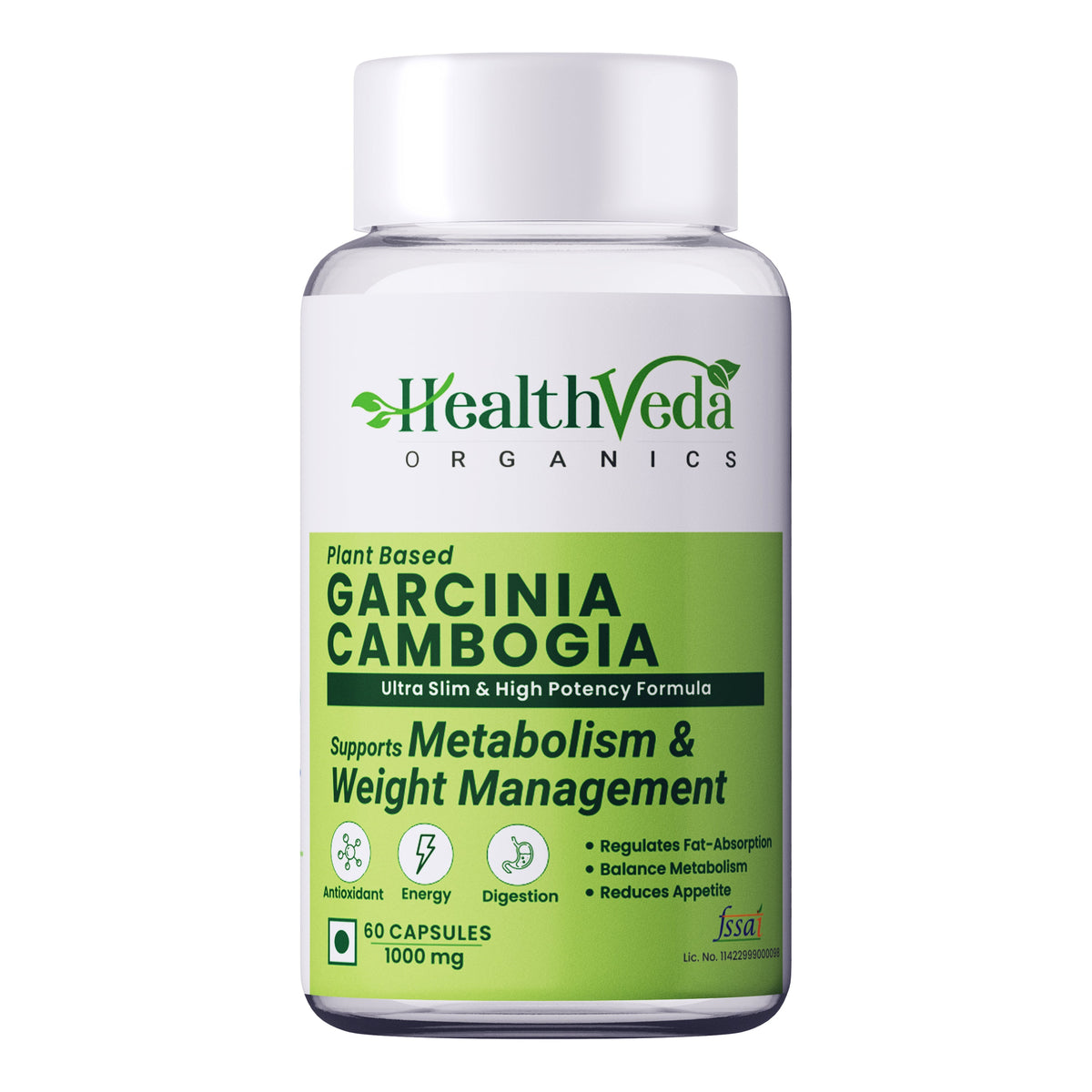Health Veda Organics Plant Based Garcinia Capsules | Grocsy
