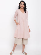 trueBrowns Linen Cotton Rose Kurta Pant Set | Grocsy