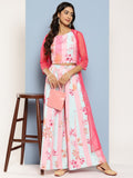 Ahalyaa Women Floral Printed Top with Palazzos & Shrug | Grocsy