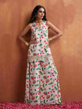 trueBrowns Off White Print Sharara Set | Grocsy