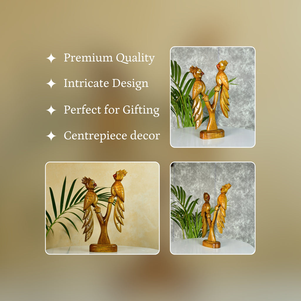 Sowpeace Hand Carved Wooden Parrot Set | Grocsy