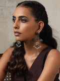 trueBrowns Silver Tone Chandbali Earrings | Grocsy