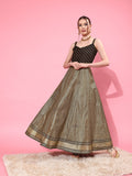 Ahalyaa Chevron Printed Maxi Ethnic Dress | Grocsy