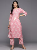 KSUT (House of Varanga) Pink Digital Printed Kurta Paired With Printed Straight Trouser | Grocsy