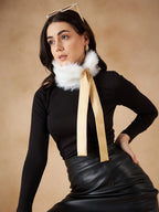 InWeave Women's Pure White Fur Neckpiece | Grocsy