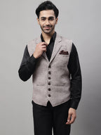 Even Apparels Men's Cream Pure Wool Nehru Jacket | Grocsy