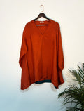 trueBrowns Orange Silk Straight Co Ord Set | Grocsy