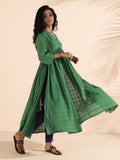 trueBrowns Green Cotton Dobby Flared Kurta Pant Set | Grocsy