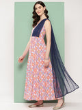 Ahalyaa Abstract Printed Empire Ethnic Dress | Grocsy