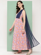 Ahalyaa Abstract Printed Empire Ethnic Dress | Grocsy