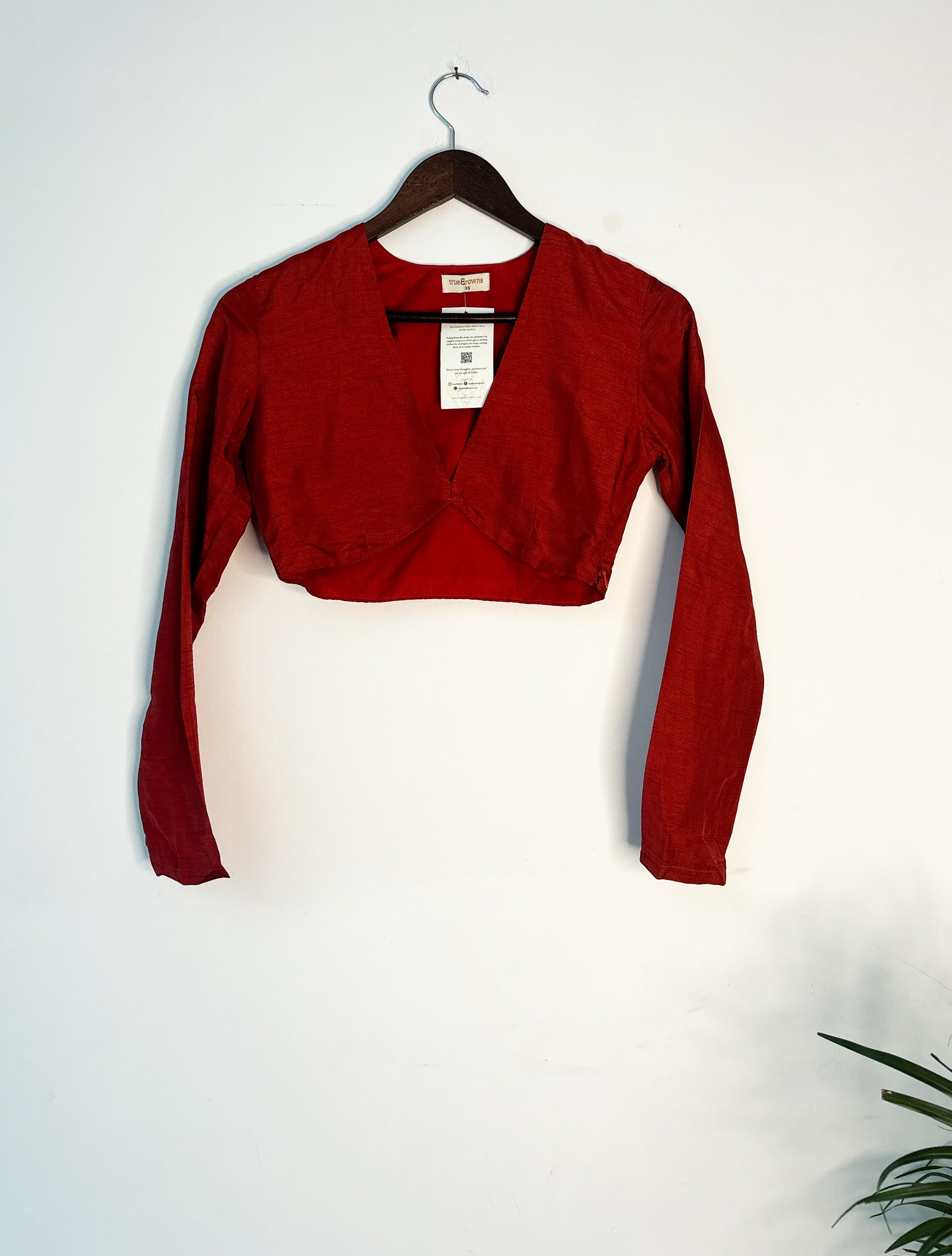 trueBrowns Rust Silk Blouse | Grocsy