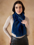 InWeave Women's Royal Blue Faux Fur Neck Warmer | Grocsy