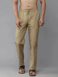 Fabmade Men's Khaki Cotton Linen Pyjama | Grocsy