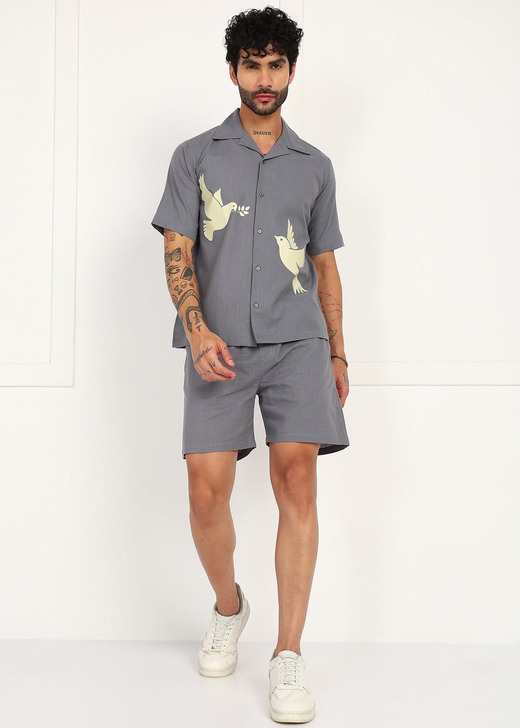 Fabmade Slate Dove Linen Co-Ord Set | Grocsy