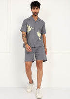 Fabmade Slate Dove Linen Co-Ord Set | Grocsy