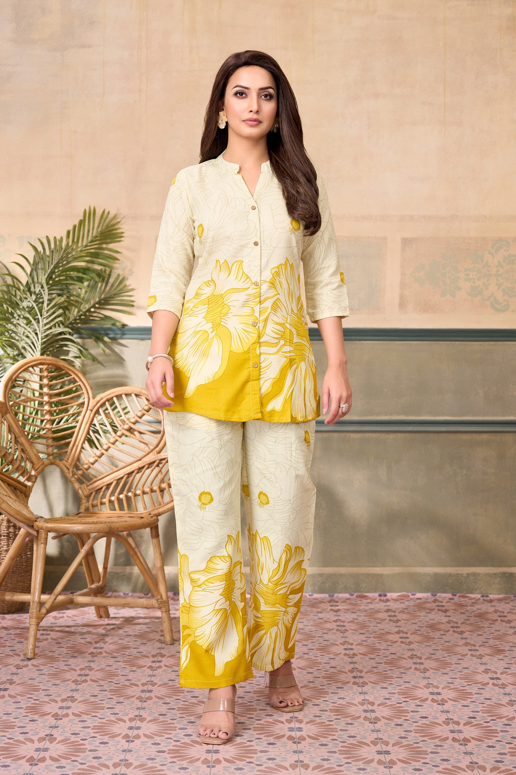 Anaita Yellow Stylish Readymade Co-Ords Set | Grocsy