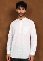 Fabmade Whisper Weave Linen Short Kurta | Grocsy