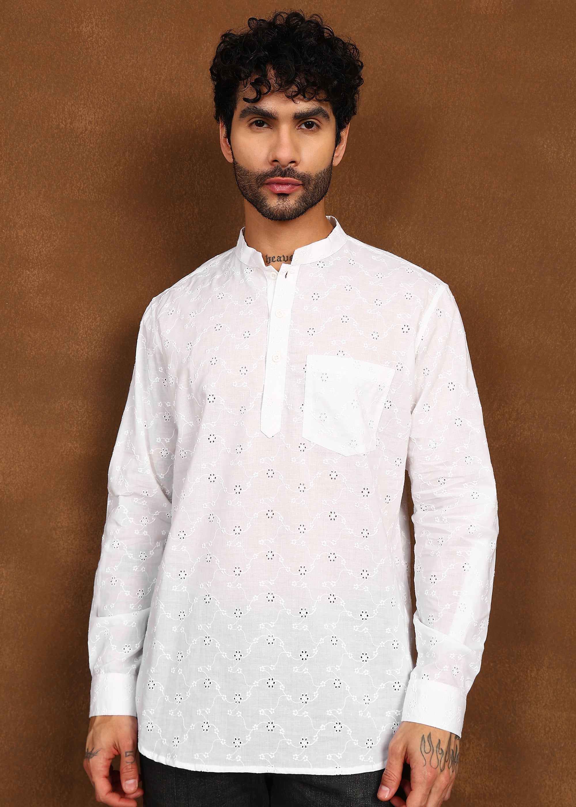 Fabmade Whisper Weave Linen Short Kurta | Grocsy