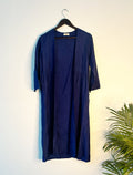 trueBrowns Blue Raw Silk Jacket | Grocsy