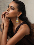 trueBrowns Silver Tone Yellow Stone Earrings | Grocsy
