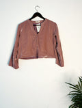 trueBrowns Pink Velvet Blouse | Grocsy