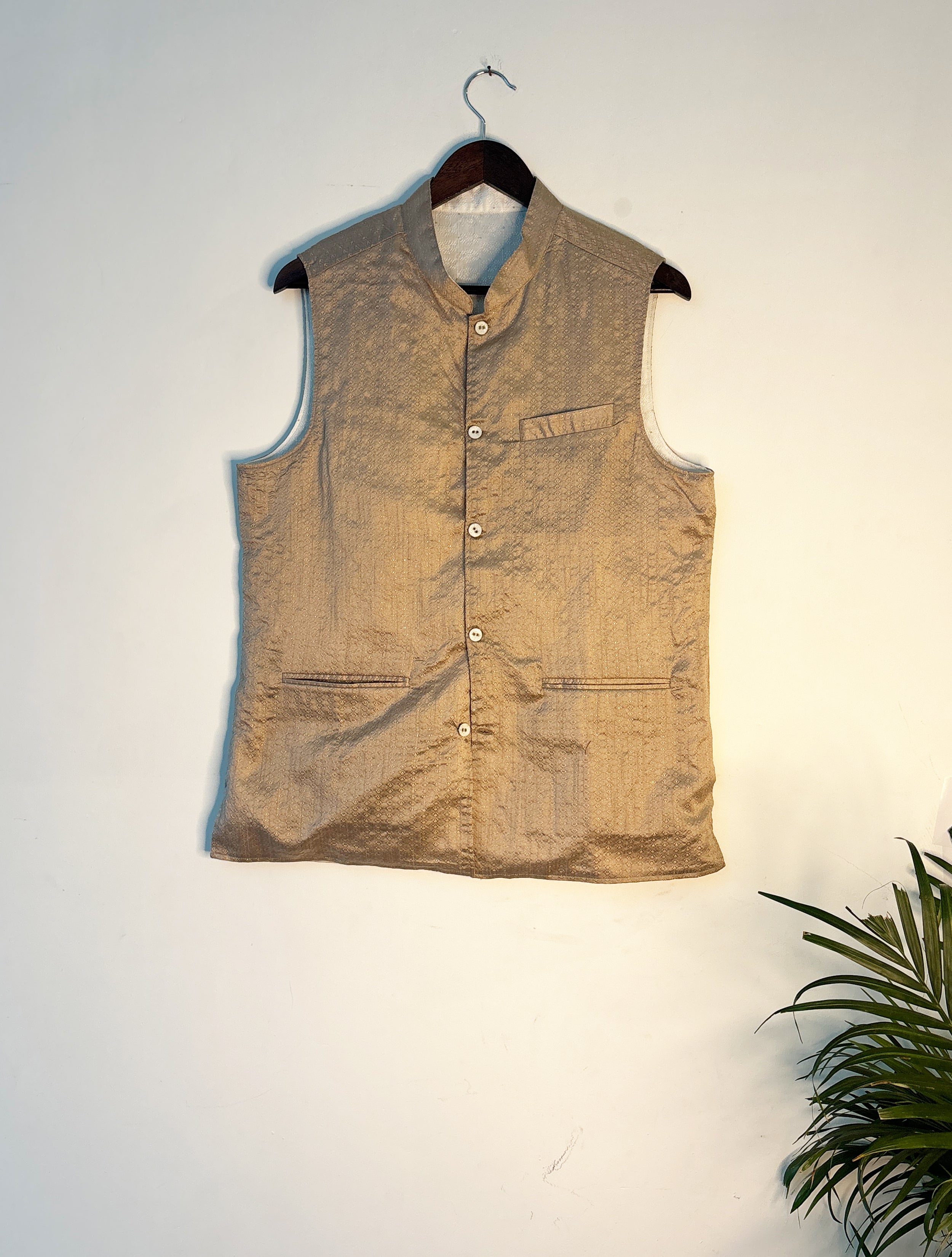 trueBrowns Beige Straight Men's Jacket | Grocsy