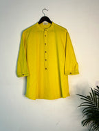 trueBrowns Lime Cotton Men's Shirt | Grocsy