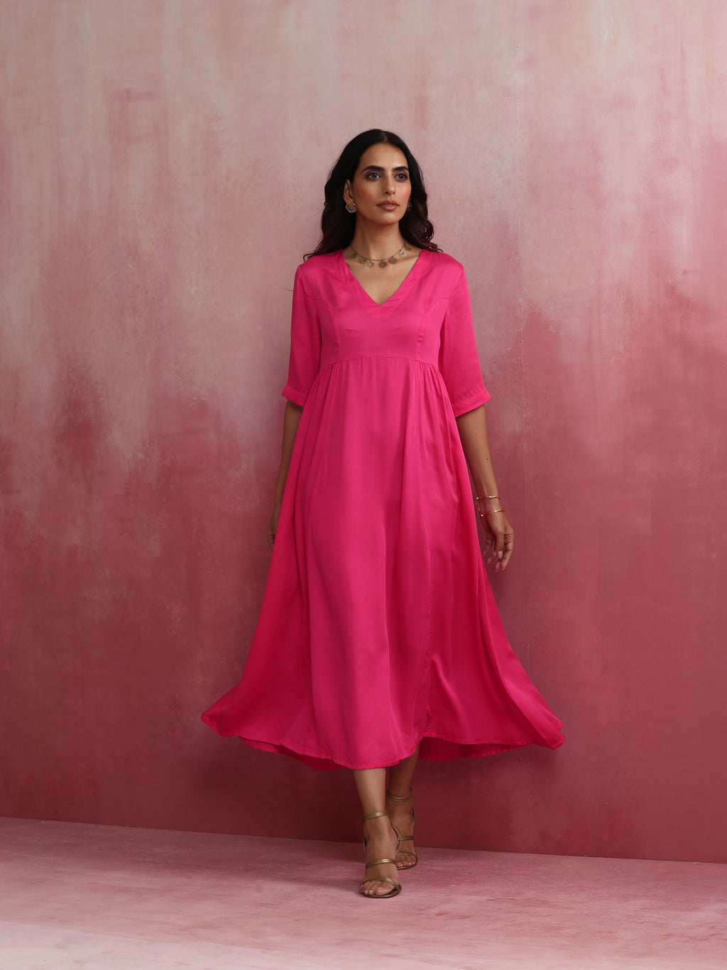 trueBrowns Modal Pink Dress | Grocsy